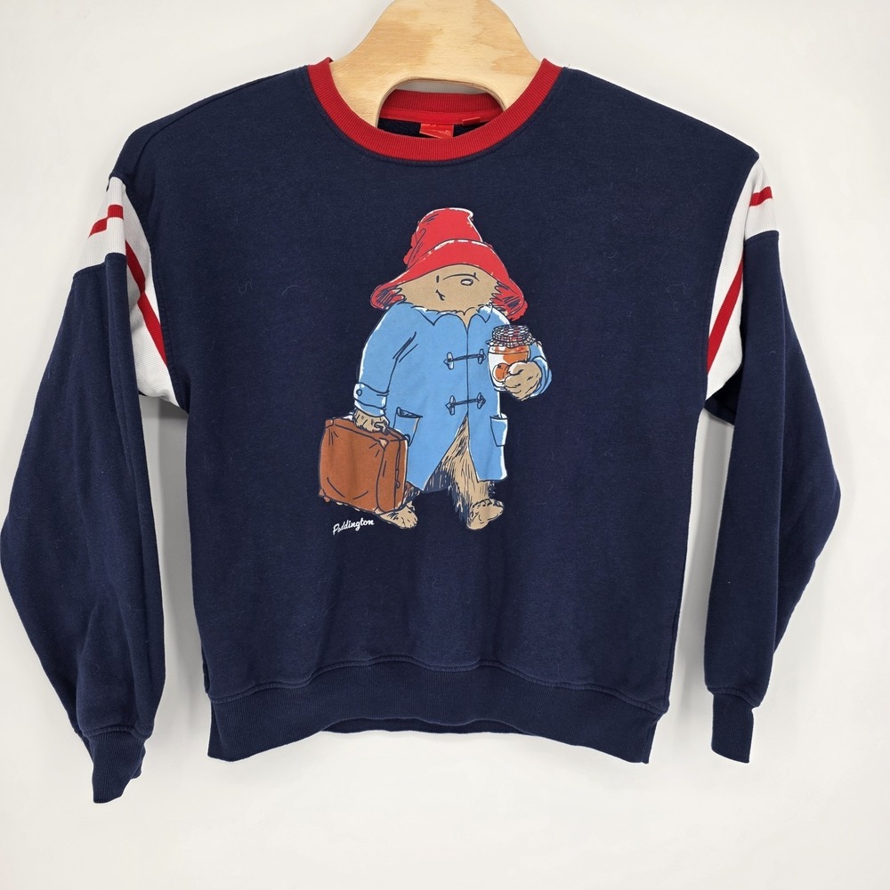 Paddington Bear Sweatshirt Large Blue Crewneck Fleece London Michael Bond